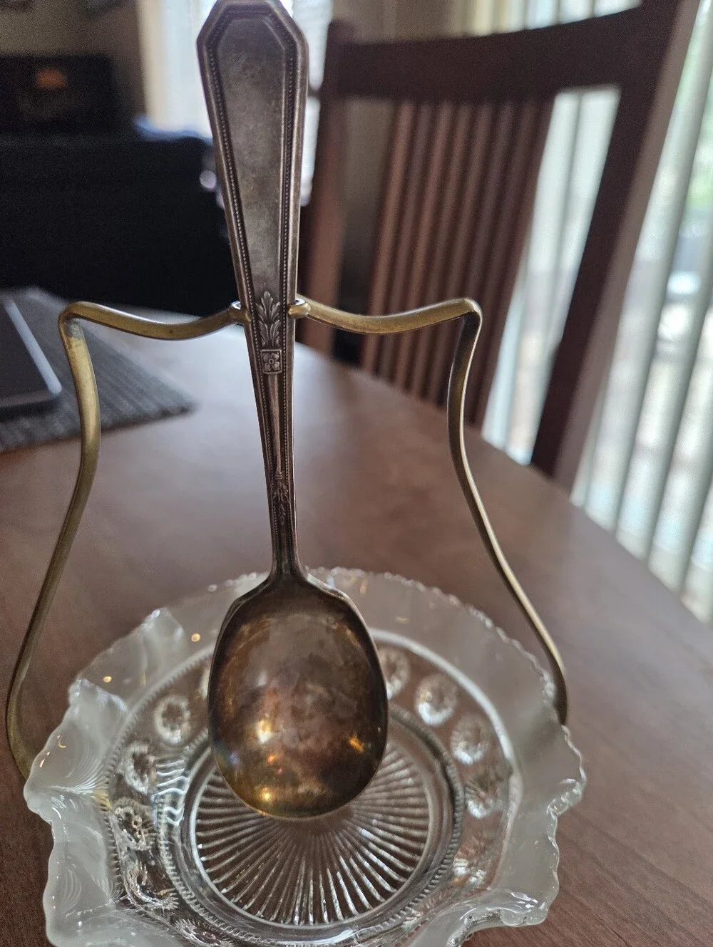 English Silver-plated Jam Server With Spoon